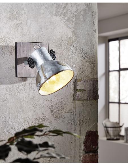 EGLO 49648 - BARNSTAPLE Spot in Wood, Steel & Steel