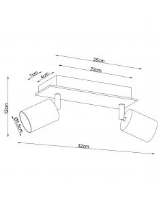 2L SMIT WHITE-WOOD STRIP 2 X 50W GU-10 2