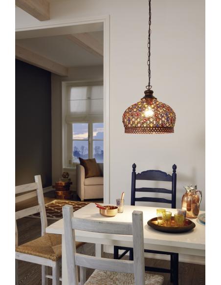 EGLO 49764 - JADIDA Steel and Glass Pendant Lamp