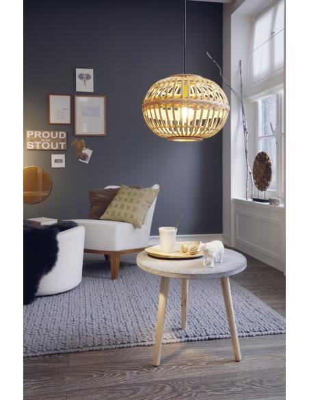 EGLO 49771 - AMSFIELD Steel and Wood Pendant Lamp