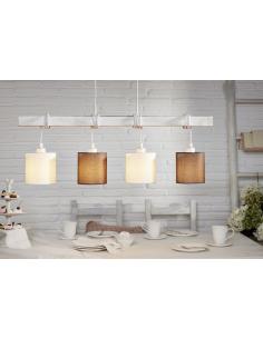 EGLO 49927 - TOWNSHEND 2 Hanging lamp made of Wood in Steel, white-patina wood and Textile, linen 2