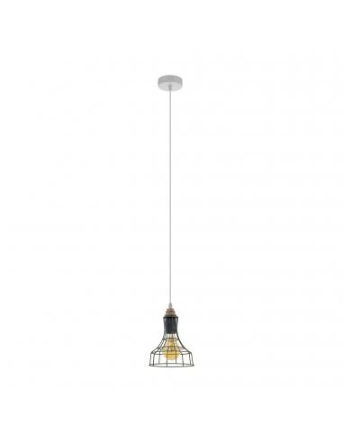 EGLO 33035 - ITCHINGTON 1 Hanging lamp made of Steel Wood, patina-grey wood