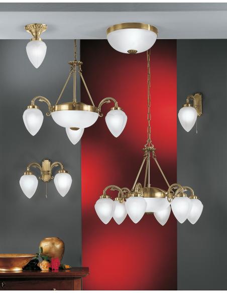 EGLO 82741 - IMPERIAL Cast Metal and Satin Glass Ceiling / Wall Lamp