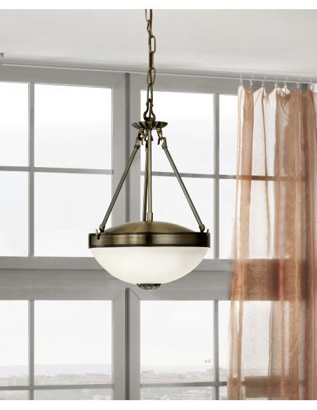 EGLO 82747 - SAVOY Pendant lamp in cast metal and satin glass