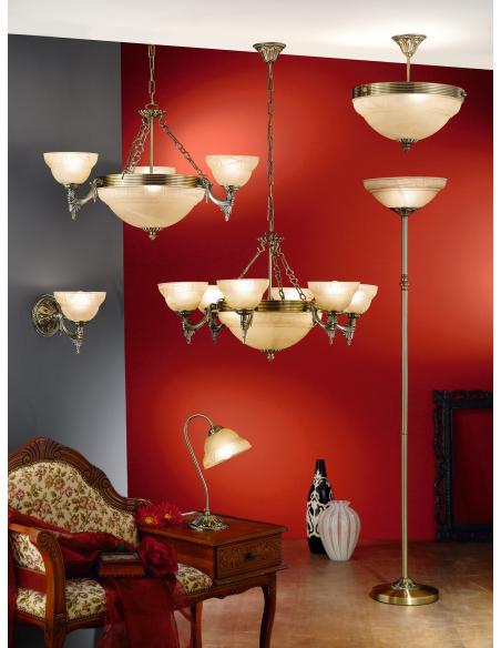 EGLO 85857 - MARBELLA Hanging lamp in Cast Metal and Alabaster Glass