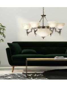 EGLO 85858 - MARBELLA Glass pendant lamp in burnished metal cast iron and alabaster glass 2