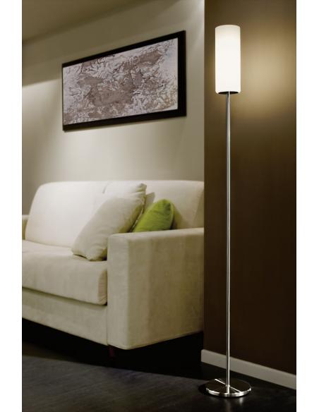 EGLO 85982 - TROY 3 Steel and Satin Glass Floor Lamp