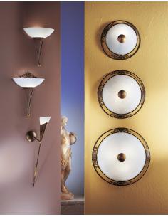 EGLO 86715 - MESTRE Living Room Lamp in antique brown steel, gold and whitewashed glass 2