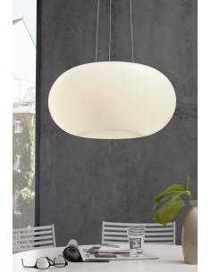 EGLO 86815 - OPTICA Crystal Pendant Lamp in Matte Nickel Steel and Matte Opal Glass 2