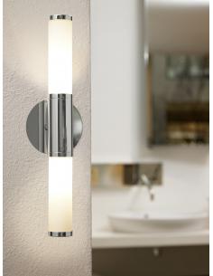 EGLO 87219 - PALMERA Bathroom Wall Light in Chrome Steel and Matte Opal Glass 2