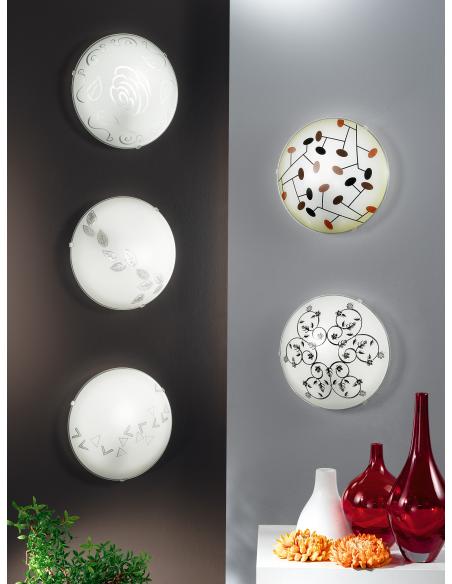 EGLO 89238 - MARS 1 Wall / ceiling lamp in Steel and Satin Glass