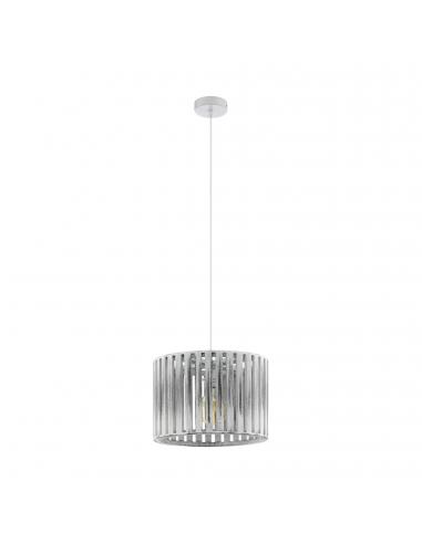 EGLO 33044 - KINROSS 1 Lámpara colgante de Madera en Acero, madera blanco-antiguo