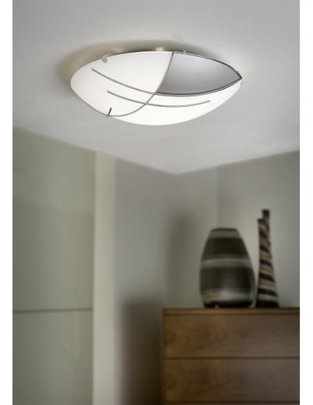 EGLO 89758 - RAYA Wall / ceiling lamp in Steel and Satin Glass
