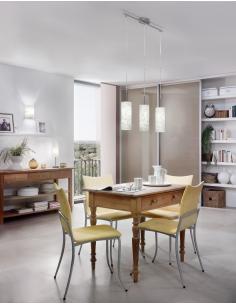 EGLO 90051 - AMADORA Living Room Lamp in Matte Nickel Steel and Printed Glass 2