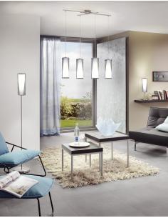EGLO 90305 - PINTO NERO Living Room Lamp in Nickel-matt Steel and Tinted Glass, matte opal glass 2
