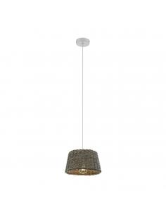 EGLO 33046 - DOVENBY Wooden Pendant Lamp in White Steel and Wood