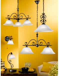 EGLO 91002 - MURCIA Crystal pendant lamp in black steel and alabaster glass 2