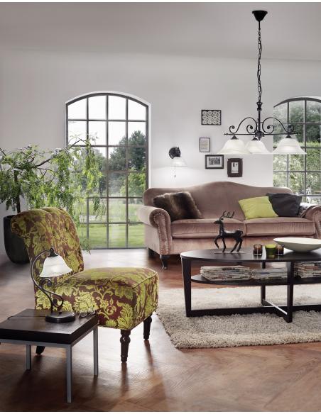 EGLO 91005 - MURCIA Steel and Alabaster Glass Pendant Lamp