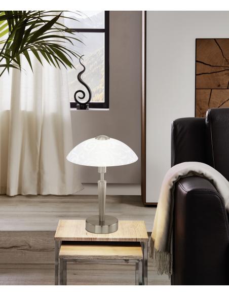 EGLO 91238 - ONLY Table lamp in Steel and Satin Glass