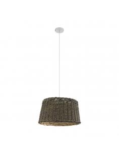 EGLO 33048 - DOVENBY Wooden Pendant Lamp in White Steel and Wood