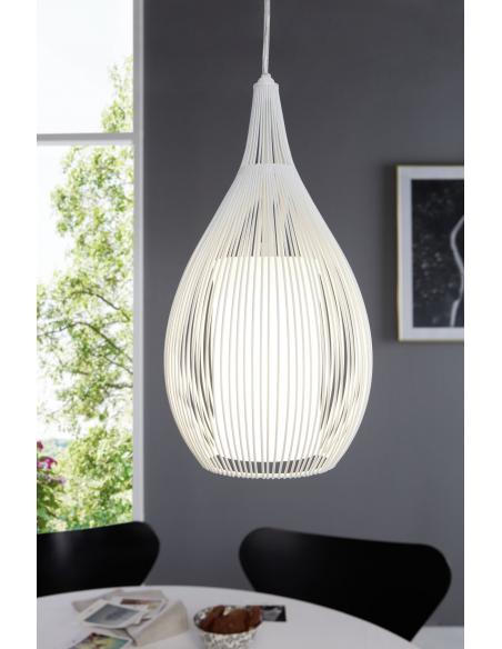 EGLO 92251 - RAZONI Pendant lamp in Steel and Satin Glass, steel