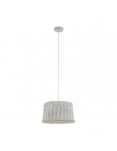 EGLO 33049 - DOVENBY Hanging Lamp made of Steel Wood, antique white wood