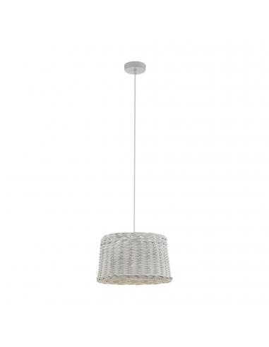 EGLO 33049 - DOVENBY Hanging Lamp made of Steel Wood, antique white wood