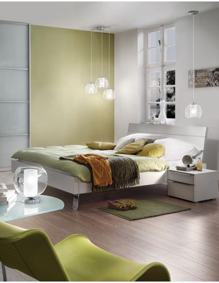 EGLO 92761 - BOLSANO Pendant lamp in Steel and Satin Glass, glass