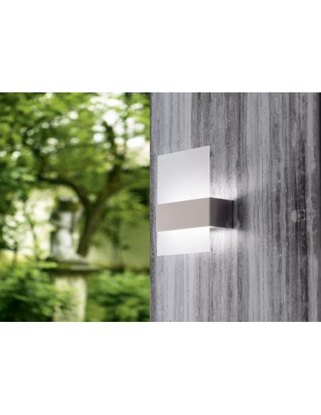 EGLO 93438 - NADELA Wall lamp in Stainless steel and satin glass