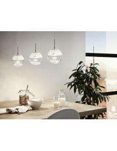 EGLO 93784 - MONTEFIO 1 LED pendant lamp in Chrome Steel and Glass, glass 2