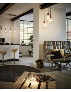 EGLO 94195 - TARBES Copper Pendant Lamp in Black Steel and Steel 2