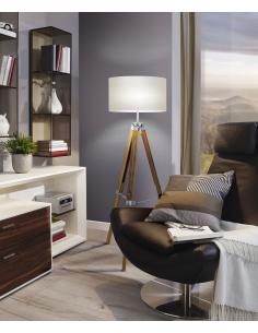 EGLO 44114 - LANTADA Living Room Lamp in Wood, natural steel and Textile 2