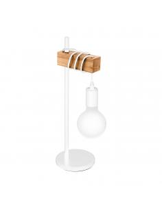 EGLO 33163 - TOWNSHEND Lámpara de Salón en Acero blanco y Madera