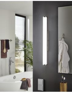 Lámpara espejo baño mueble baño LED acero inoxidable y acrílico luces de espejo baño luz blanca 12 W/50 cm aplique de pared interior moderno 