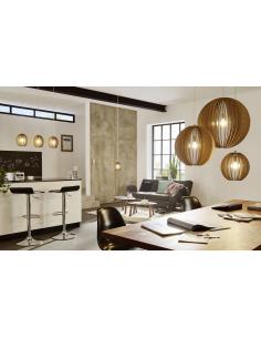 EGLO 94766 - COSSANO Wooden Pendant Lamp in Matte Nickel Steel and Wood 2