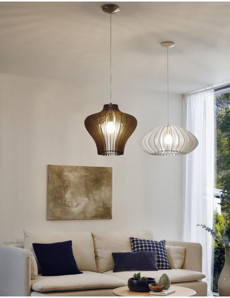 EGLO 95254 - COSSANO 2 Pendant Lamp in Steel and Wood