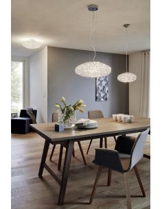 EGLO 95285 - CLEMENTE Glass Ceiling Light in Chrome Steel and Glass 2