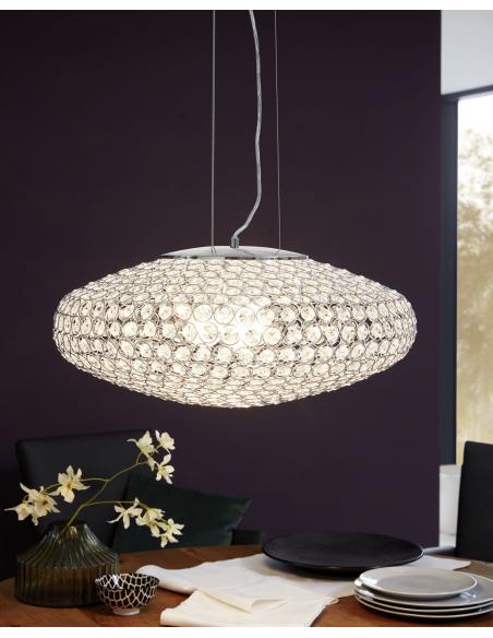 EGLO 95287 - CLEMENTE Pendant Lamp in Steel and Glass