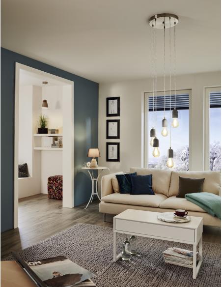 EGLO 95524 - SILVARES Pendant lamp in Steel and Concrete