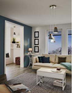 EGLO 95526 - TAREGA Hanging Lamp made of Wood in Gray Steel and Wood, concrete 2