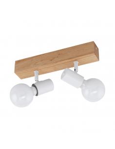 EGLO 33169 - TOWNSHEND 3 Foco LED en Madera, acero marrón, blanco