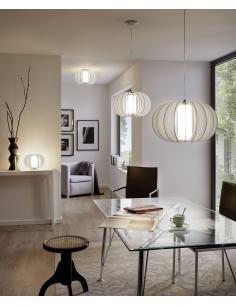 EGLO 95605 - STELLATO 2 Plafón Lamella en Acero blanco y Madera, vidrio 2