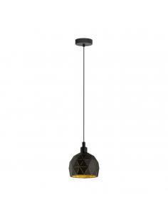 EGLO 33345 - ROCCAFORTE Lámpara de Salón en Acero negro, oro