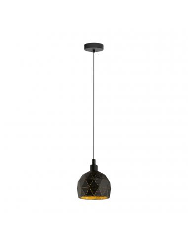 EGLO 33345 - ROCCAFORTE Lámpara de Salón en Acero negro, oro