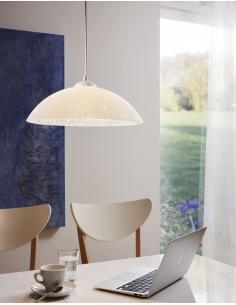EGLO 96071 - VETRO Crystal Pendant Lamp in White Acrylic and Glass with Structure 2