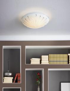 EGLO 96113 - MARGITTA 1 Plafón LED en Acero blanco y Vidrio con cristales 2