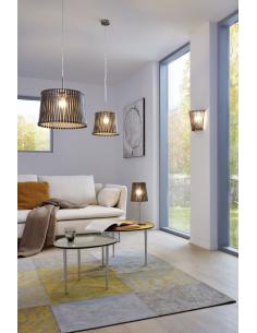 EGLO 96203 - SENDERO Lamella Lamp in Matte Nickel Steel and Wood 2