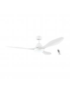 EGLO 35015 - ANTIBES ceiling Fan with light and remote control in matte white steel and Acrylic