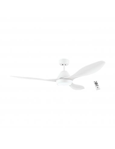 EGLO 35015 - ANTIBES ceiling Fan with light and remote control in matte white steel and Acrylic