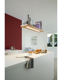 EGLO 96959 - TONDELA LED pendant lamp in white steel and wood, plastic 2